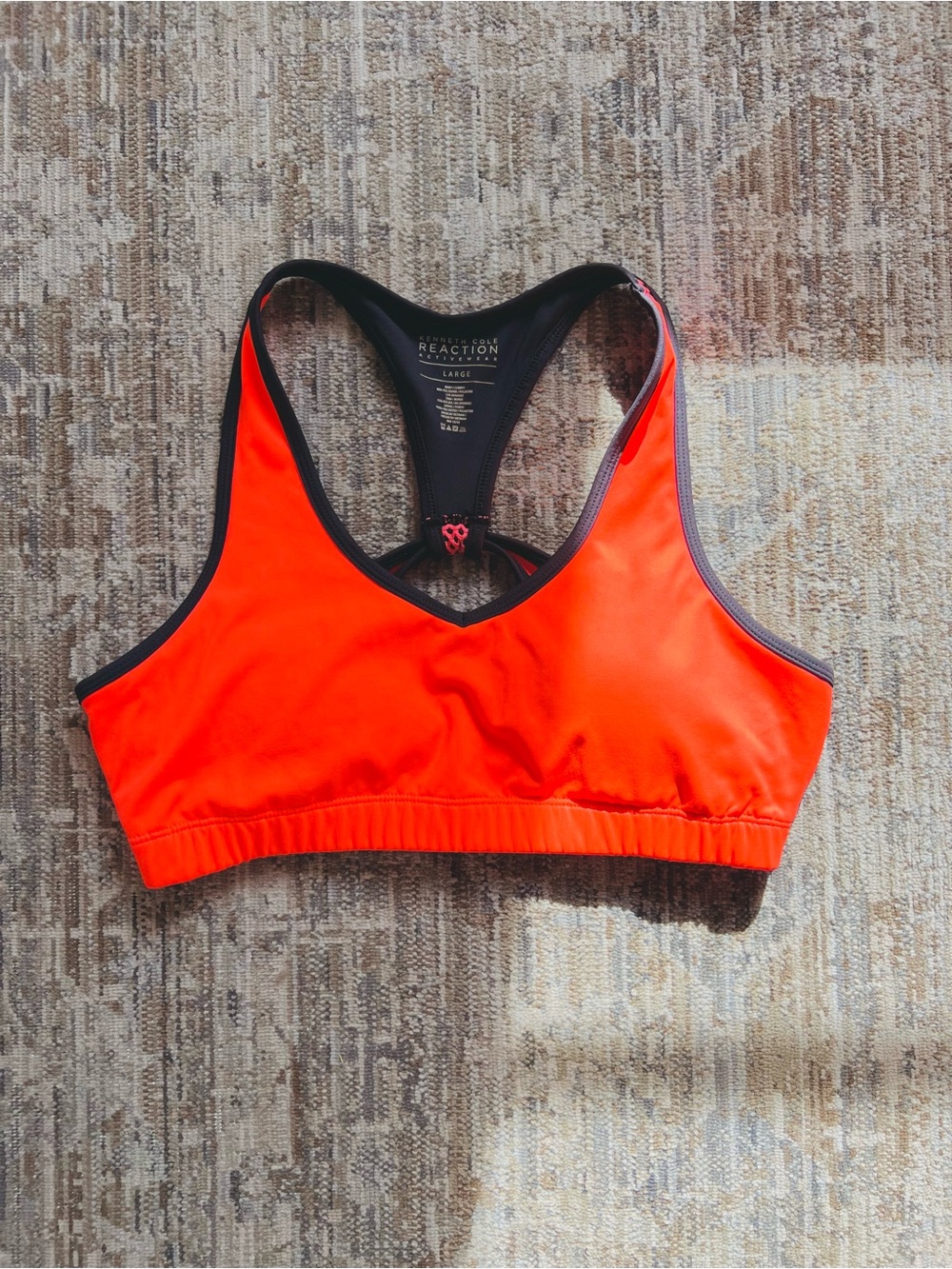 Kenneth Cole Reaction Bright Orange Racerback Sports Bra